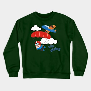 Vector illustration of a cute skydiver. Crewneck Sweatshirt